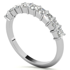 9-Stone 2.5mm Princess cut Moissanite Shared-Prong Ring