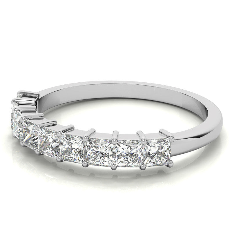 9-Stone 2.5mm Princess cut Moissanite Shared-Prong Ring