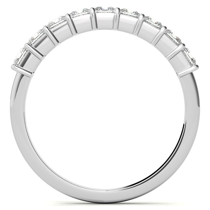 9-Stone 2.5mm Princess cut Moissanite Shared-Prong Ring