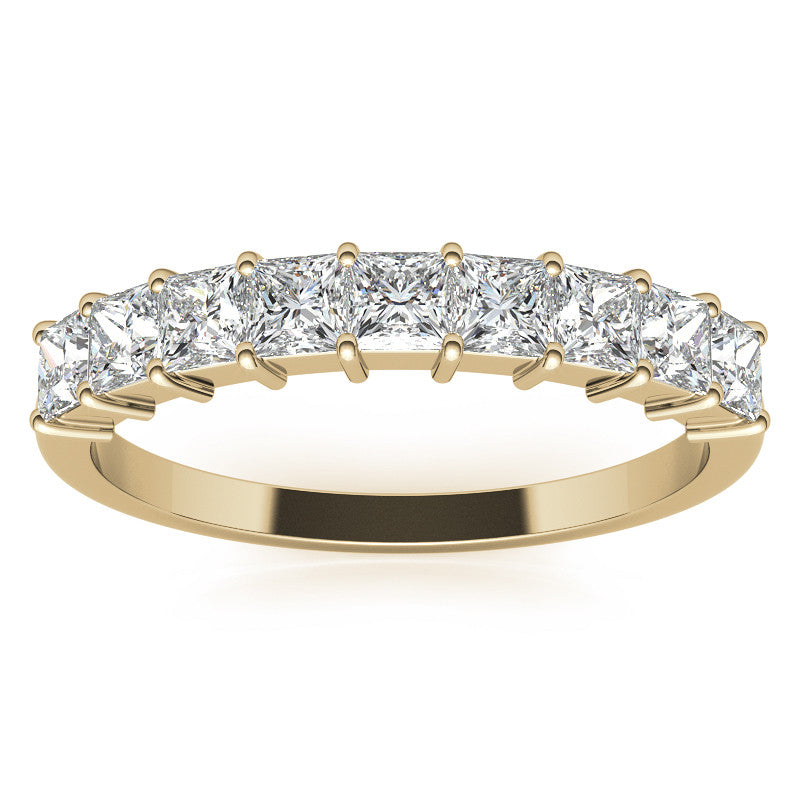 9-Stone 2.5mm Princess cut Moissanite Shared-Prong Ring