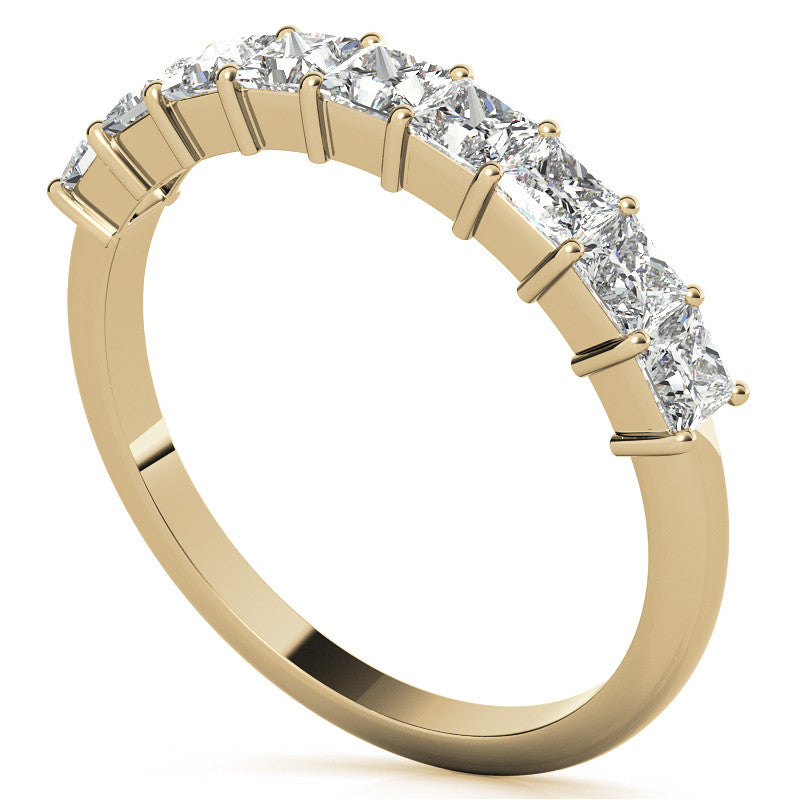 9-Stone 2.5mm Princess cut Moissanite Shared-Prong Ring