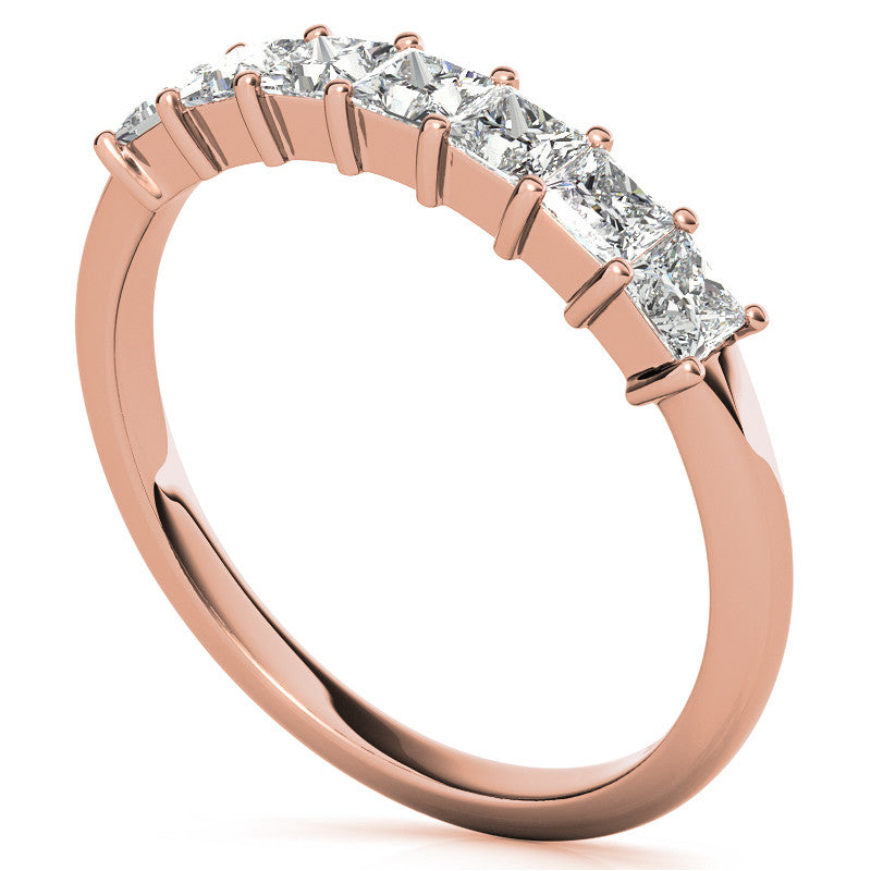 7-Stone 2.5mm Princess cut Moissanite Shared-Prong Ring