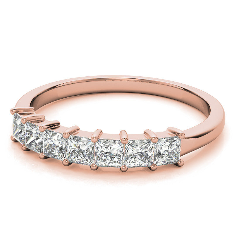7-Stone 2.5mm Princess cut Moissanite Shared-Prong Ring