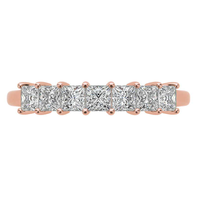 7-Stone 2.5mm Princess cut Moissanite Shared-Prong Ring