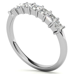 7-Stone 2.5mm Princess cut Moissanite Shared-Prong Ring