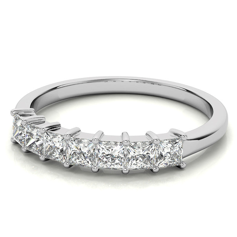 7-Stone 2.5mm Princess cut Moissanite Shared-Prong Ring