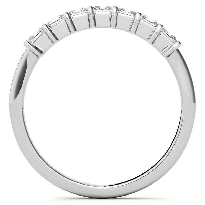 7-Stone 2.5mm Princess cut Moissanite Shared-Prong Ring