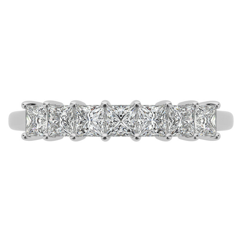 7-Stone 2.5mm Princess cut Moissanite Shared-Prong Ring