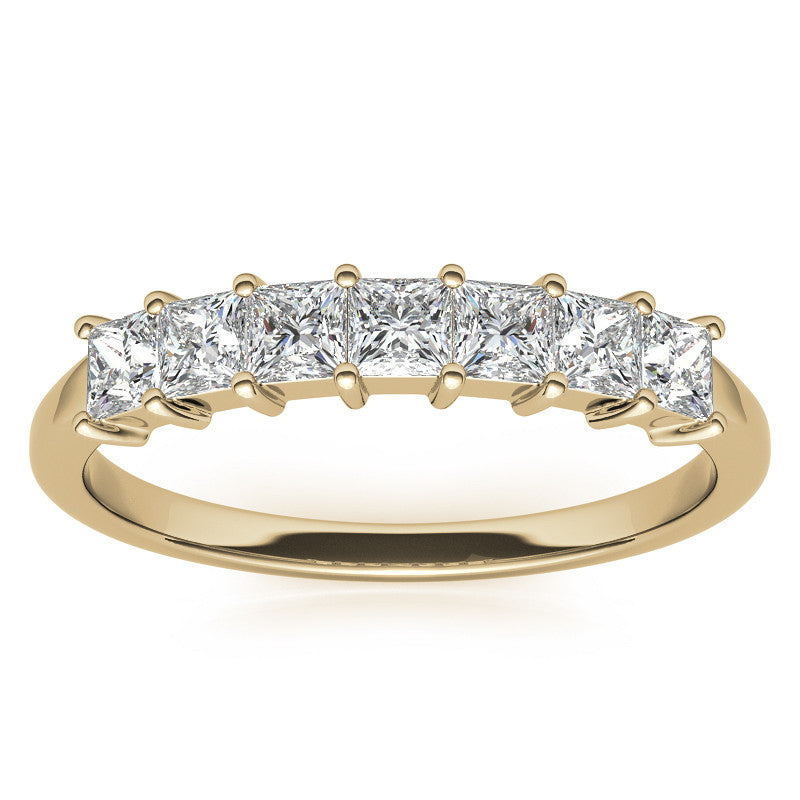 7-Stone 2.5mm Princess cut Moissanite Shared-Prong Ring