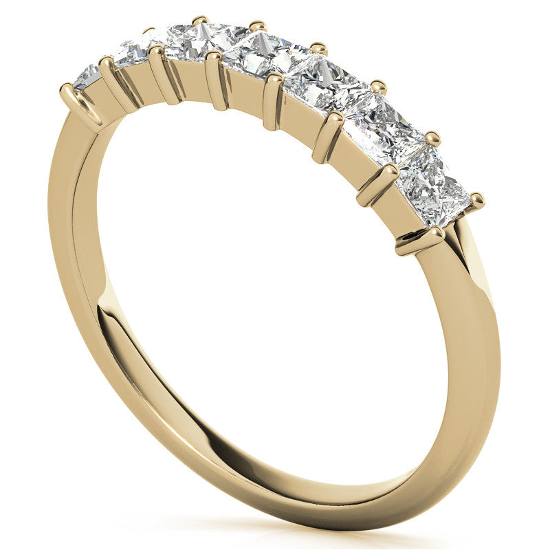 7-Stone 2.5mm Princess cut Moissanite Shared-Prong Ring