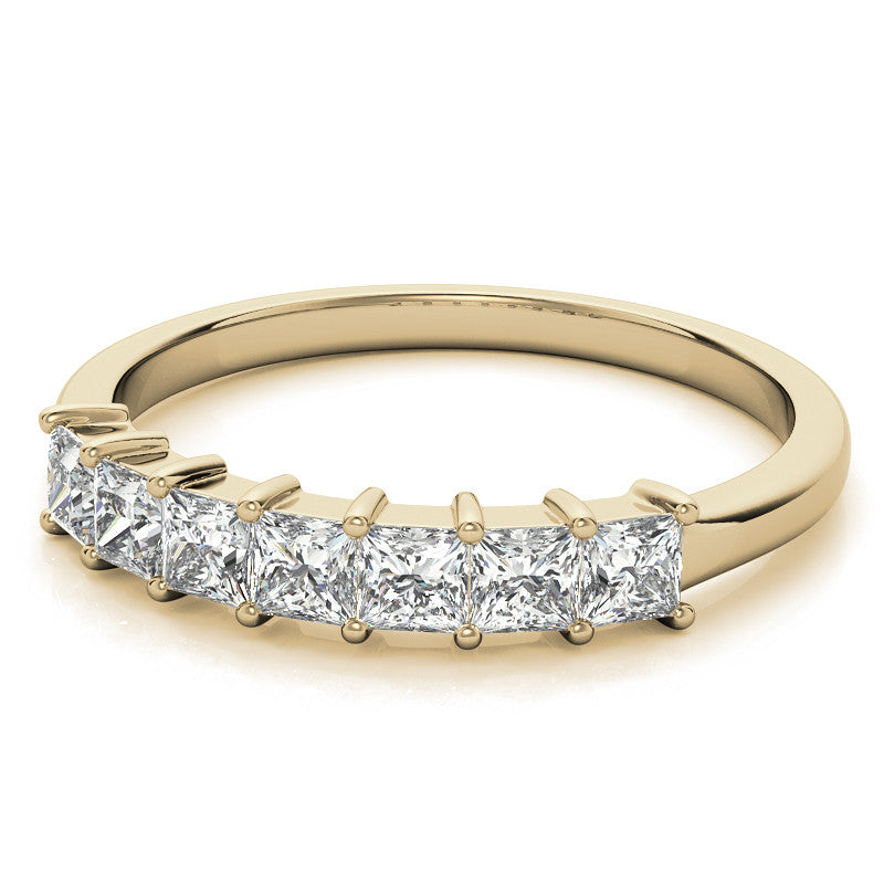 7-Stone 2.5mm Princess cut Moissanite Shared-Prong Ring