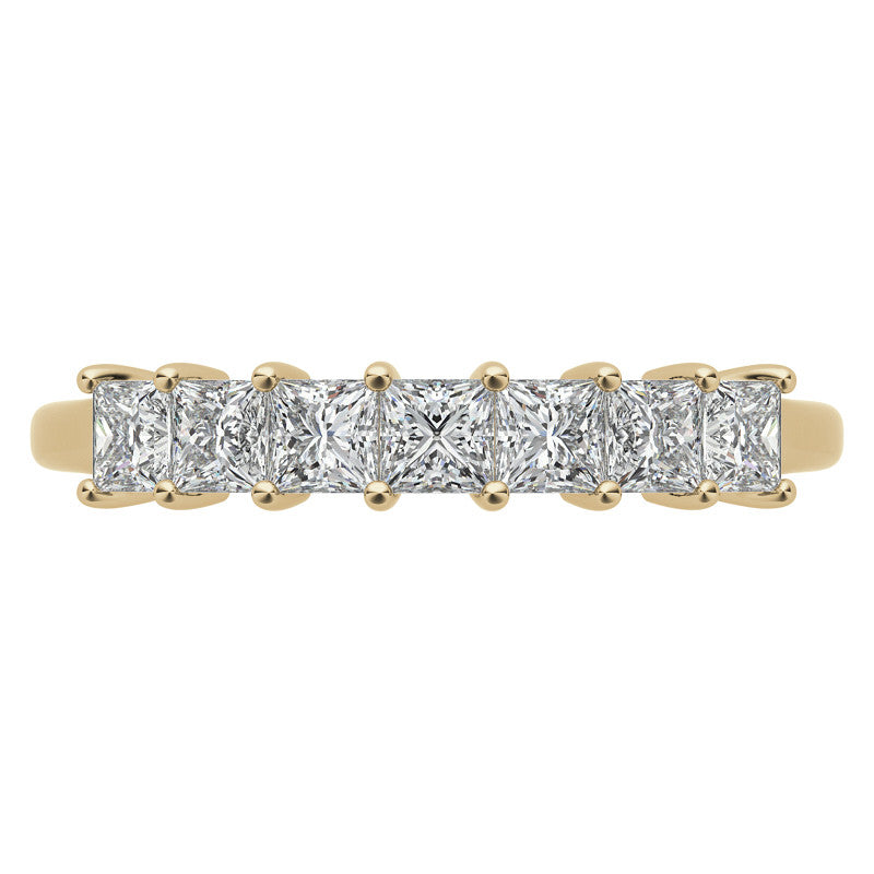 7-Stone 2.5mm Princess cut Moissanite Shared-Prong Ring