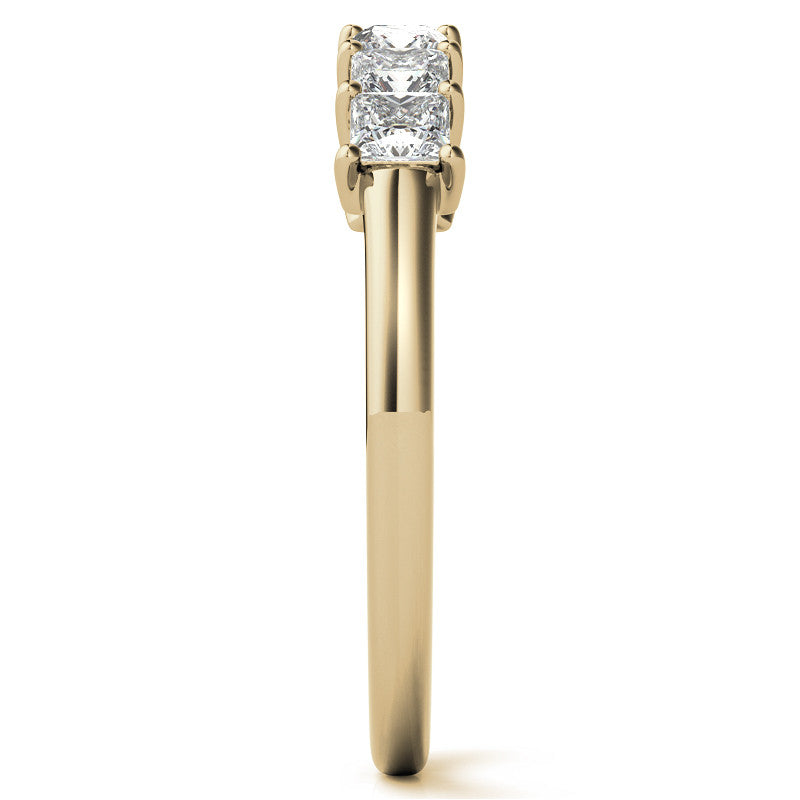 7-Stone 2.5mm Princess cut Moissanite Shared-Prong Ring