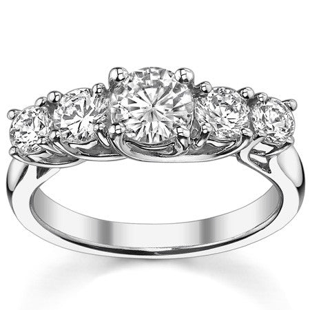 Trellis 6mm Round Brilliant Moissanite Anniversary Band 1.5ct