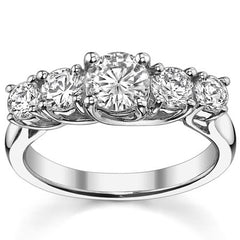 Trellis 6mm Round Brilliant Moissanite Anniversary Band 1.5ct