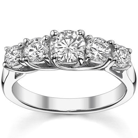 Trellis 5mm Round Brilliant Moissanite Anniversary Band 1.3ct