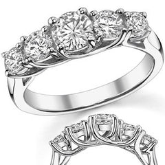 Trellis 5mm Round Brilliant Moissanite Anniversary Band 1.3ct