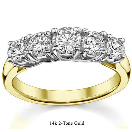 Trellis 4.5mm Round Brilliant Moissanite Anniversary Band 1.1ct