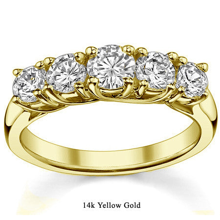 Trellis 4.5mm Round Brilliant Moissanite Anniversary Band 1.1ct