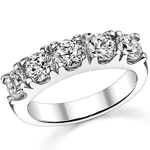 5-Stone 4.5mm Round Brilliant Moissanite Anniversary Ring 1.7ct