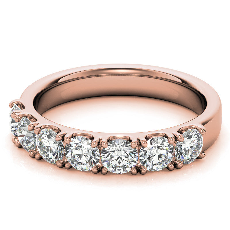 7-Stone 3.5mm Round Brilliant Moissanite Anniversary Ring 1.0ct
