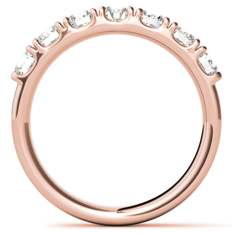 7-Stone 3.5mm Round Brilliant Moissanite Anniversary Ring 1.0ct
