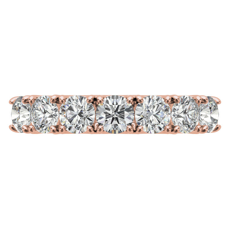 7-Stone 3.5mm Round Brilliant Moissanite Anniversary Ring 1.0ct