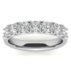 7-Stone 3.5mm Round Brilliant Moissanite Anniversary Ring 1.0ct