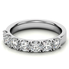 7-Stone 3.5mm Round Brilliant Moissanite Anniversary Ring 1.0ct