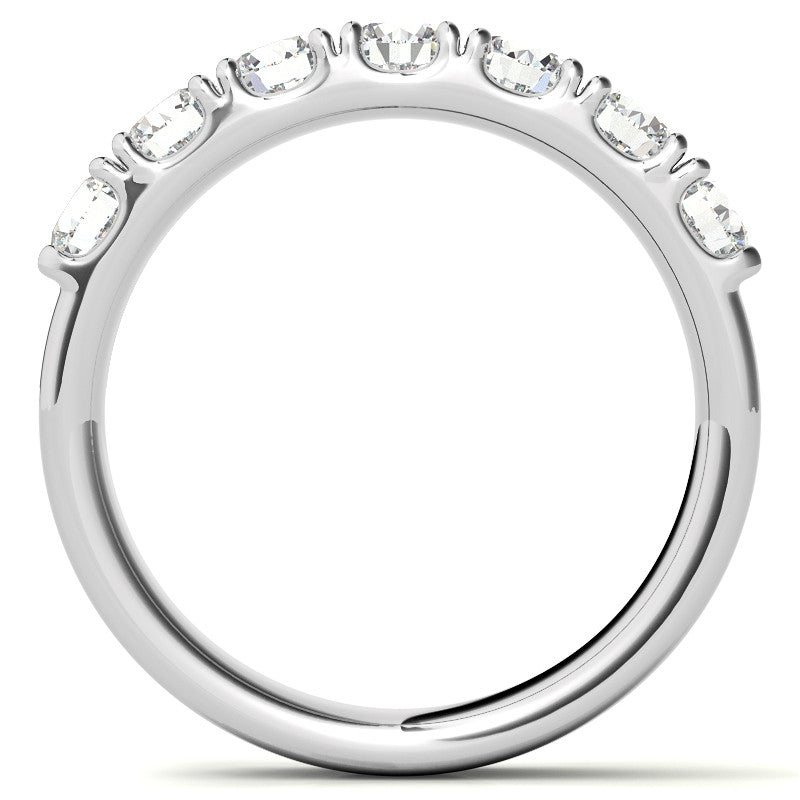 7-Stone 3.5mm Round Brilliant Moissanite Anniversary Ring 1.0ct