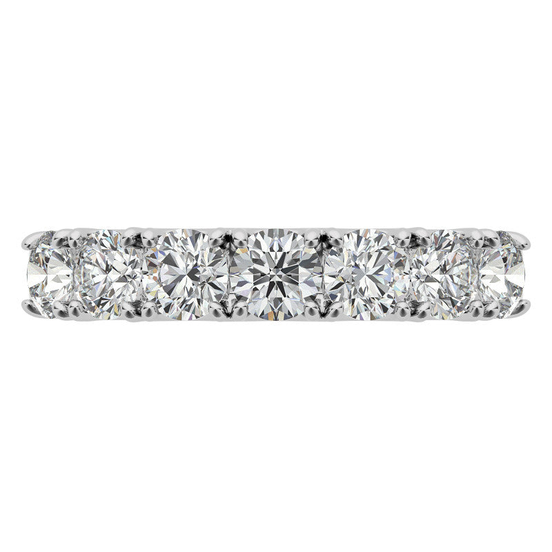 7-Stone 3.5mm Round Brilliant Moissanite Anniversary Ring 1.0ct