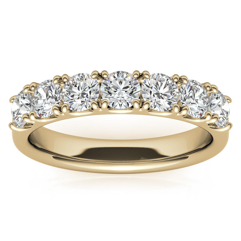 7-Stone 3.5mm Round Brilliant Moissanite Anniversary Ring 1.0ct