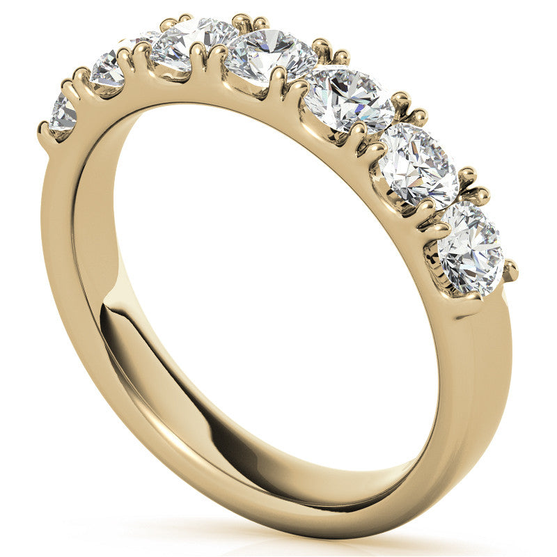 7-Stone 3.5mm Round Brilliant Moissanite Anniversary Ring 1.0ct