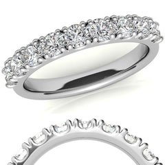 9-Stone 3mm Round Brilliant Moissanite Anniversary Ring 0.90ct