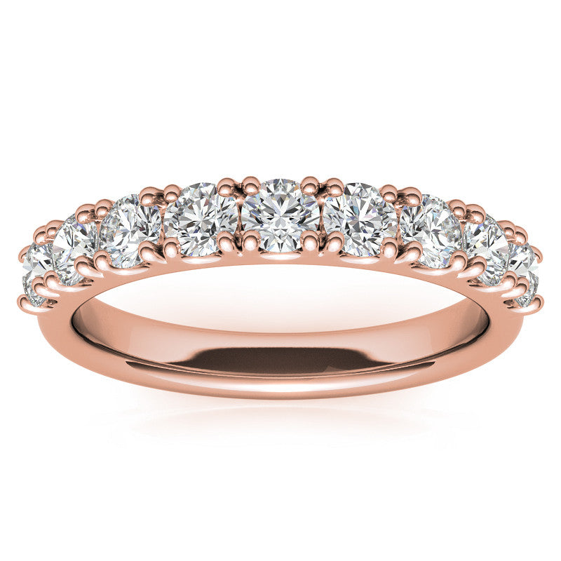 9-Stone 3mm Round Brilliant Moissanite Anniversary Ring 0.90ct
