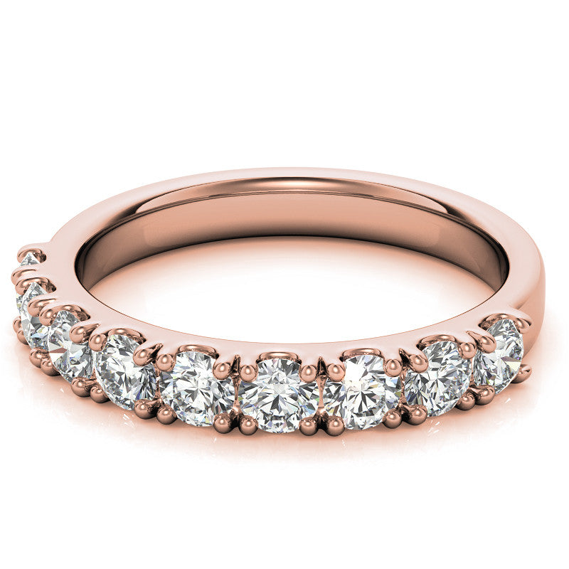 9-Stone 3mm Round Brilliant Moissanite Anniversary Ring 0.90ct
