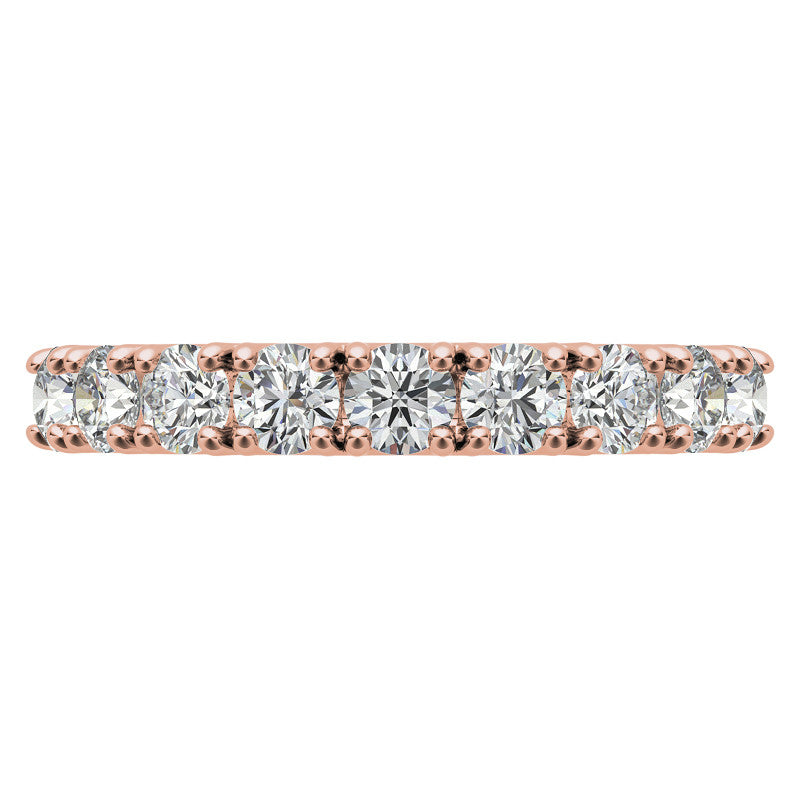 9-Stone 3mm Round Brilliant Moissanite Anniversary Ring 0.90ct