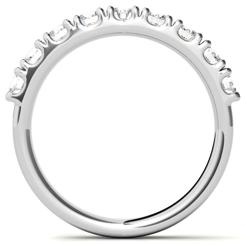 9-Stone 3mm Round Brilliant Moissanite Anniversary Ring 0.90ct