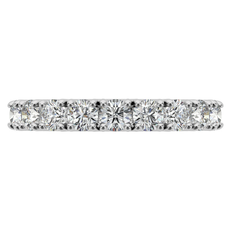 9-Stone 3mm Round Brilliant Moissanite Anniversary Ring 0.90ct