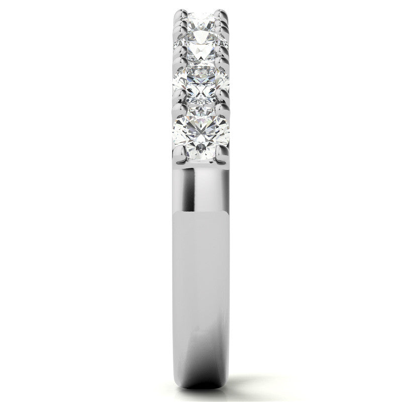 9-Stone 3mm Round Brilliant Moissanite Anniversary Ring 0.90ct