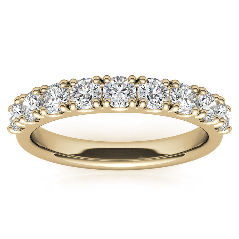 9-Stone 3mm Round Brilliant Moissanite Anniversary Ring 0.90ct