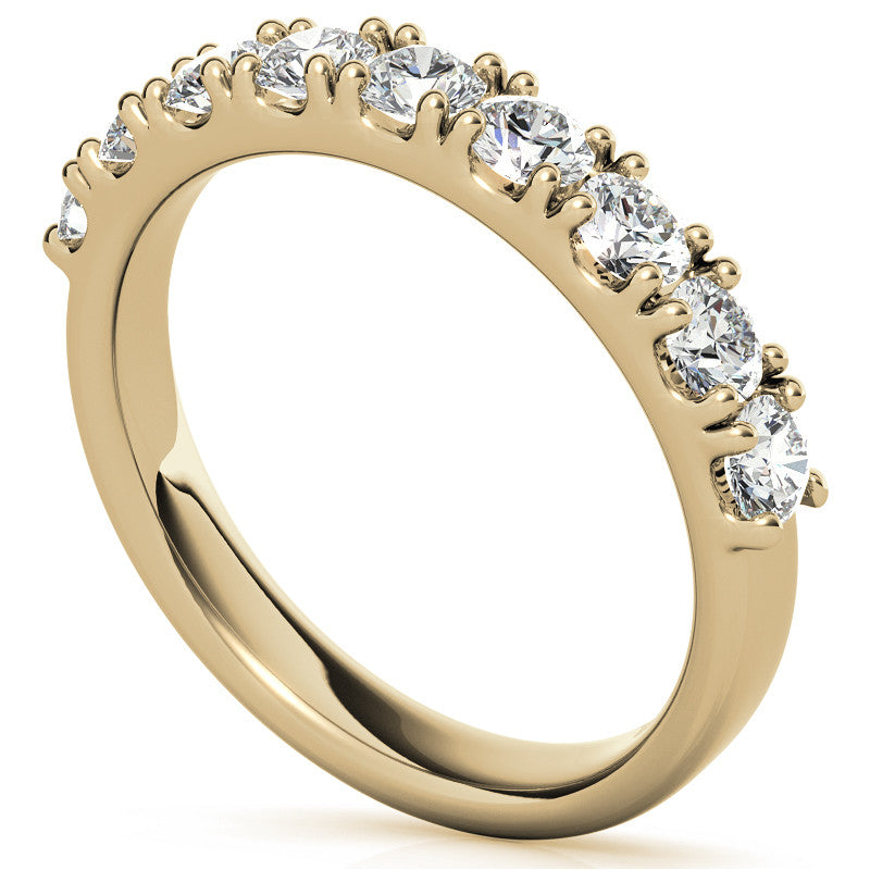 9-Stone 3mm Round Brilliant Moissanite Anniversary Ring 0.90ct