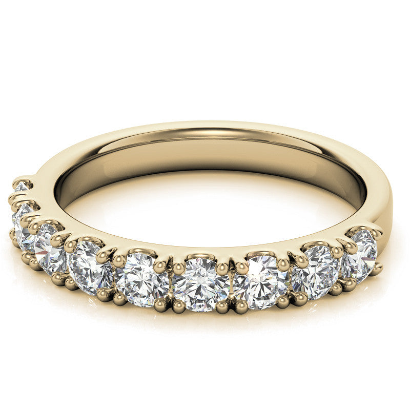 9-Stone 3mm Round Brilliant Moissanite Anniversary Ring 0.90ct