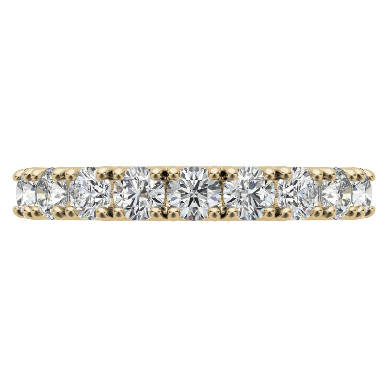 9-Stone 3mm Round Brilliant Moissanite Anniversary Ring 0.90ct