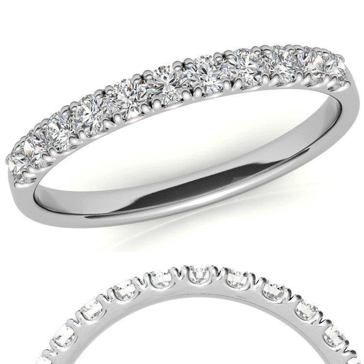 11-Stone 2mm Round Brilliant Moissanite Anniversary Ring 0.33ct