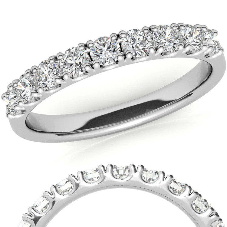 9-Stone 2.5mm Round Brilliant Moissanite Anniversary Ring 0.27ct