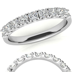 9-Stone 2.5mm Round Brilliant Moissanite Anniversary Ring 0.27ct
