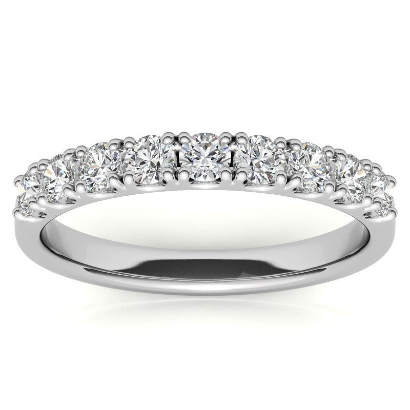 9-Stone 2.5mm Round Brilliant Moissanite Anniversary Ring 0.27ct
