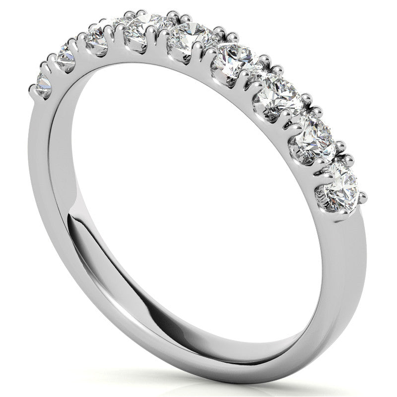 9-Stone 2.5mm Round Brilliant Moissanite Anniversary Ring 0.27ct