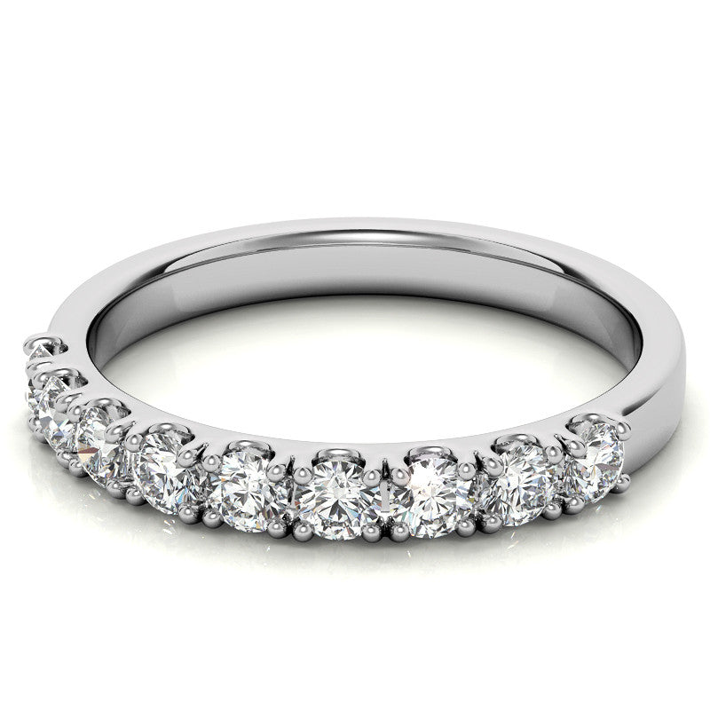 9-Stone 2.5mm Round Brilliant Moissanite Anniversary Ring 0.27ct